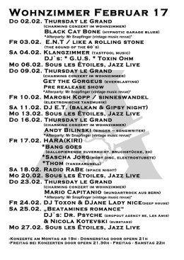 Wohnzimmer Februar 17 Do 02.02. Thursday le Grand