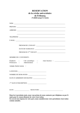 Formulaire de reservation