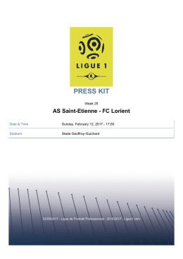 PRESS KITAS Saint-Etienne - FC Lorient - Ligue 1