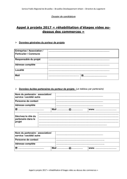 Dossier de candidature