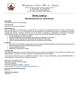 Moniteur - Saint-F&eacute;lix de Kingsey