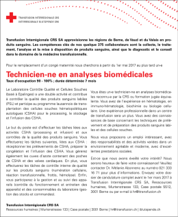 Technicien-ne en analyses biom&eacute;dicales
