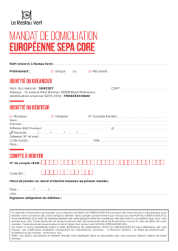 mandat de domiciliation européenne sepa core