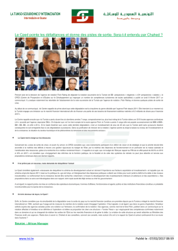 Le Cped pointe les défaillances et donne des pistes de sortie