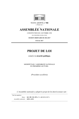 ASSEMBL&Eacute;E NATIONALE PROJET DE LOI