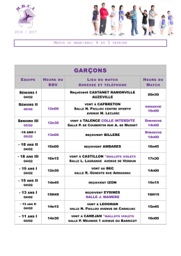 gar&ccedil;ons - Handball Club Libourne