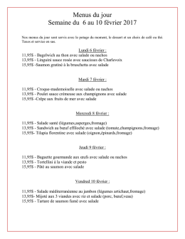 MENU DU JOUR - Caf&eacute; Chez-Nous