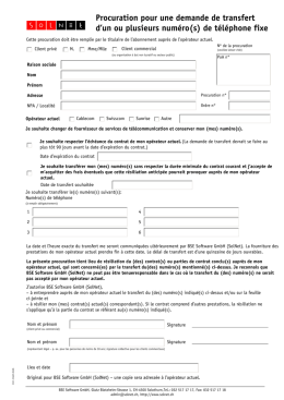 Procuration pour une demande de transfert d`un ou plusieurs