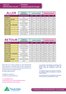 horaires Bus à 1 euro Ligne 501 Gravelines Calais (pdf