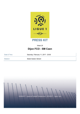 PRESS KITDijon FCO - SM Caen - Ligue 1