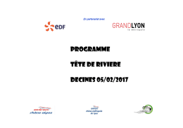 PROGRAMME TÊTE DE RIVIERE DECINES 05/02/2017