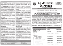 PMU du Lundi 06 Fev 2017