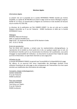 Mentions l&eacute;gales