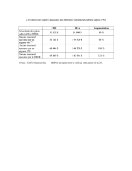 L`évolution des salaires reconnus par différents mécanismes retraite