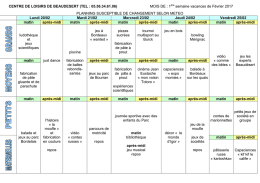 1&egrave;re semaine planning beaud VAC fevrier