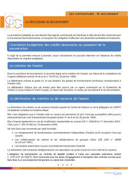La proc&eacute;dure de recrutement