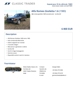 Alfa Romeo Giulietta 1.6 (1980) 6 800 EUR