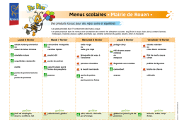 Menu de la restauration scolaire