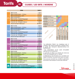 Tarifs 91 - Département de la Haute