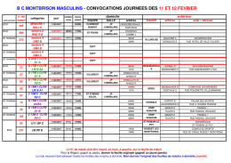 Convocations - Basket Club Montbrison