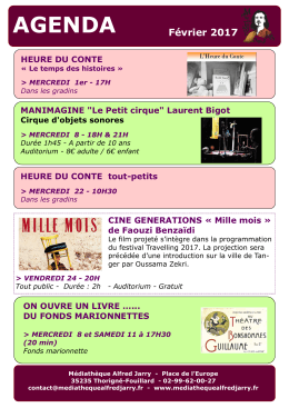agenda - M&eacute;diath&egrave;que Alfred Jarry