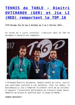 (NED) remportent le TOP 16