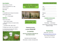 Invitation et bulletin d`inscription à la formation de Fleurir en liturgie