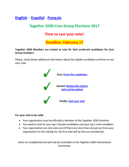 English – Español - Français Together 2030 Core Group Elections