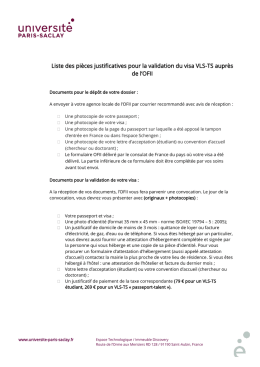 Télécharger la liste des pièces justificatives