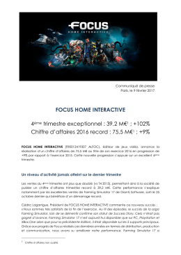annonce - Focus Home Interactive