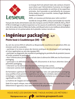 Ing&eacute;nieur packaging- h/f