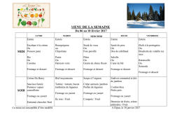 MENU DE LA SEMAINE