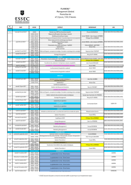 PLANNING* Management G&eacute;n&eacute;ral Promotion 64 47,5 jours / 332,5
