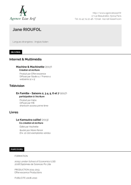 Jane RIOUFOL - Agence Lise ARIF