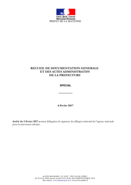 Recueil spécial du 6 février 2017 - Les services de l`État en Mayenne