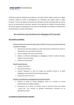 Nous recherchons un(e) Coordinateur/trice p&eacute;dagogique