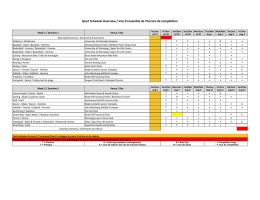 Sport Schedule Overview / Vue d`ensemble de l`horaire de compétition