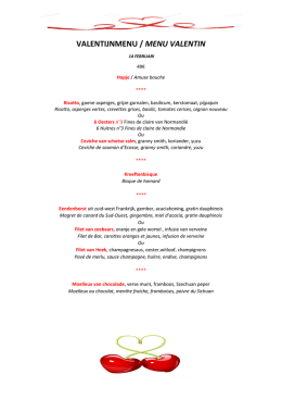 Menu St Valentijn - Open Fire Knokke