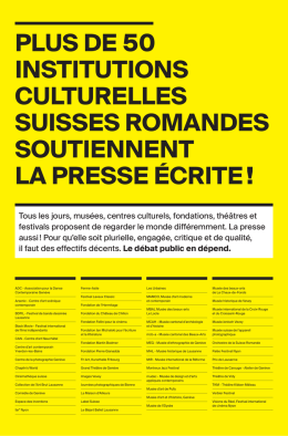Tous les jours, mus&eacute;es, centres culturels, fondations, th&eacute;&acirc;tres et