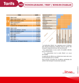 Tarifs 142 THONON-LES-BAINS / FESSY / BONS-EN