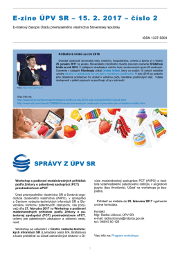 E-zine ÚPV SR 15.2.2017 - Úrad priemyselného vlastníctva