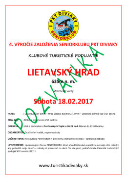 Výstup na LIETAVSKÝ HRAD 635m
