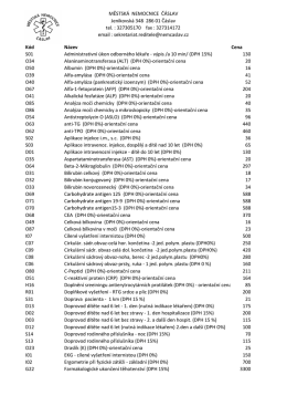 Ceník služeb nehrazených ZP