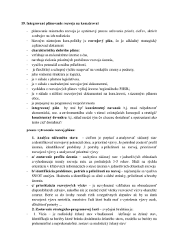 19. Integrovan&eacute; pl&aacute;novanie rozvoja na kom.&uacute;rovni