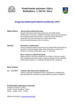 Ponitrianske m&uacute;zeum - febru&aacute;r 2017