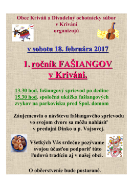 plagát fašiangy 2017
