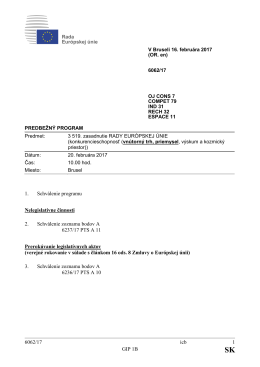 6062/17 icb 1 GIP 1B 1. Schválenie programu Nelegislatívne