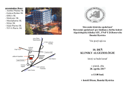 10. deň kliniky algeziol&oacute;gie - Slovensk&aacute; spoločnosť pre &scaron;t&uacute;dium a