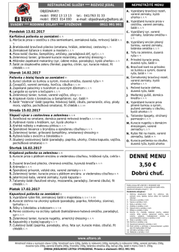 DENN&Eacute; MENU 3,50 &euro; Dobr&uacute; chuť.