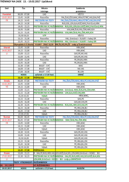 TR&Eacute;NINGY NA ĽADE 13. - 19.02.2017 Lipč&aacute;kov&aacute;